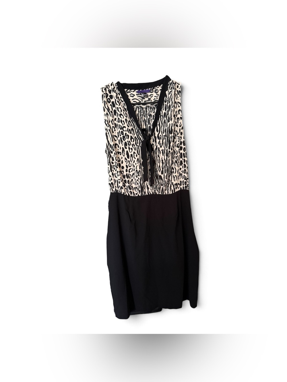 Sleeveless Animal Print Top with Black Skirt Dress